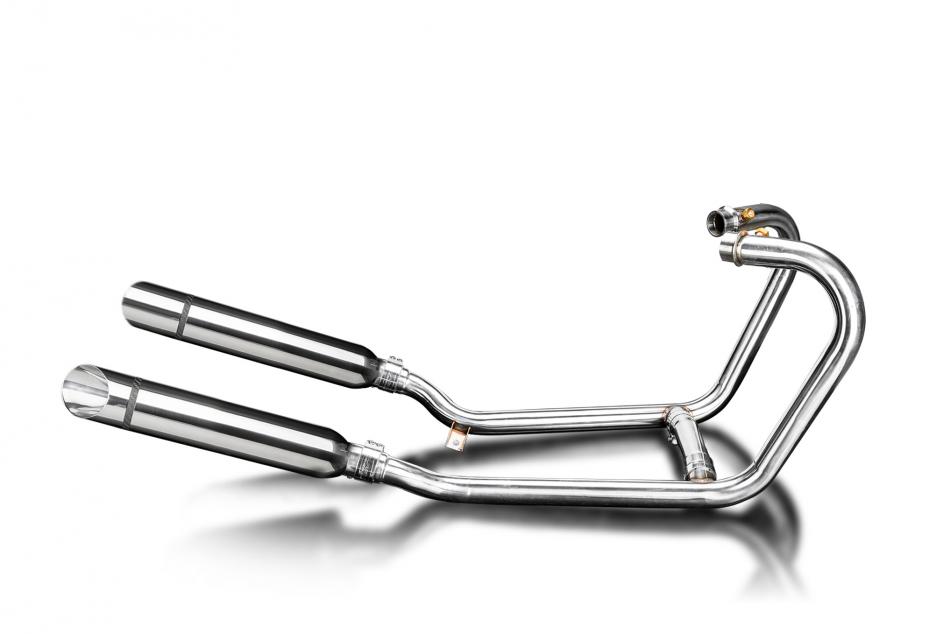 TRIUMPH THRUXTON 1200 2016-24 EXHAUST 410mm STAINLESS STEEL SLASH CUT SILENCERS