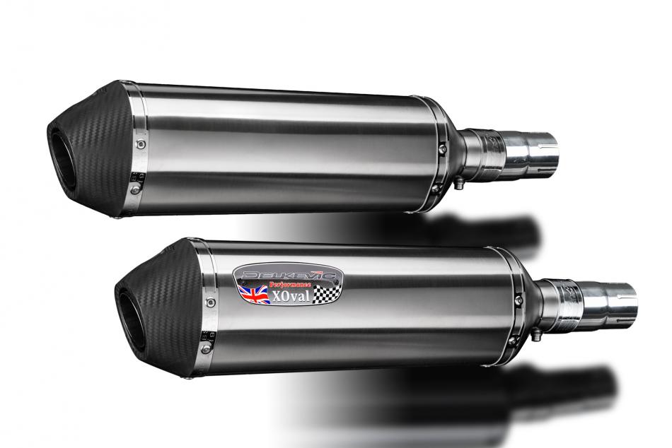 EN500 B/C 1994-2009 / 2* XOVAL 343mm (13.5 inch) L/H + R/H SILENCERS BRUSH 304 STAINLESS STEEL