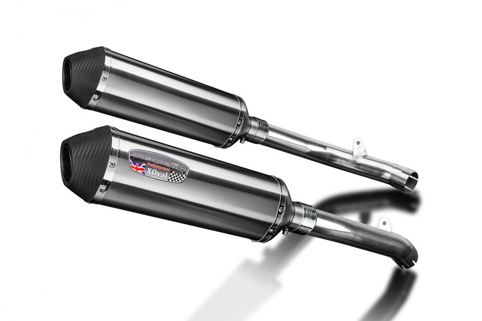 VTR1000 SP-2 2002-2008 / 2* XOVAL 343mm (13.5 inch) L/H + R/H SILENCERS BRUSH 304 STAINLESS STEEL