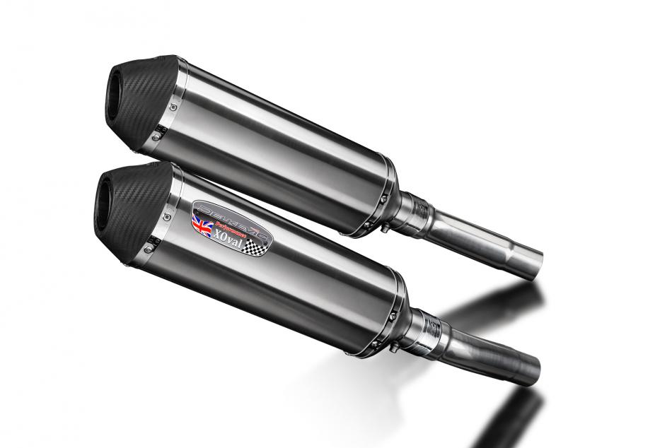 MONSTER 620 2002-2006 / 2* XOVAL 343mm (13.5 inch) L/H + R/H SILENCERS BRUSH 304 STAINLESS STEEL