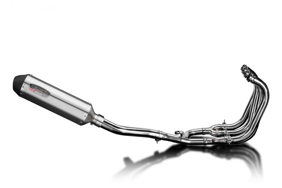 Suzuki GSX1400 2006-2007 4-1 Full Exhaust 343mm X-Oval Stainless Silencer Can