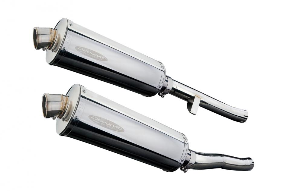 Suzuki GSX1400 2001-2004 Delkevic 350mm Oval Stainless Exhaust Silencer Can Kit