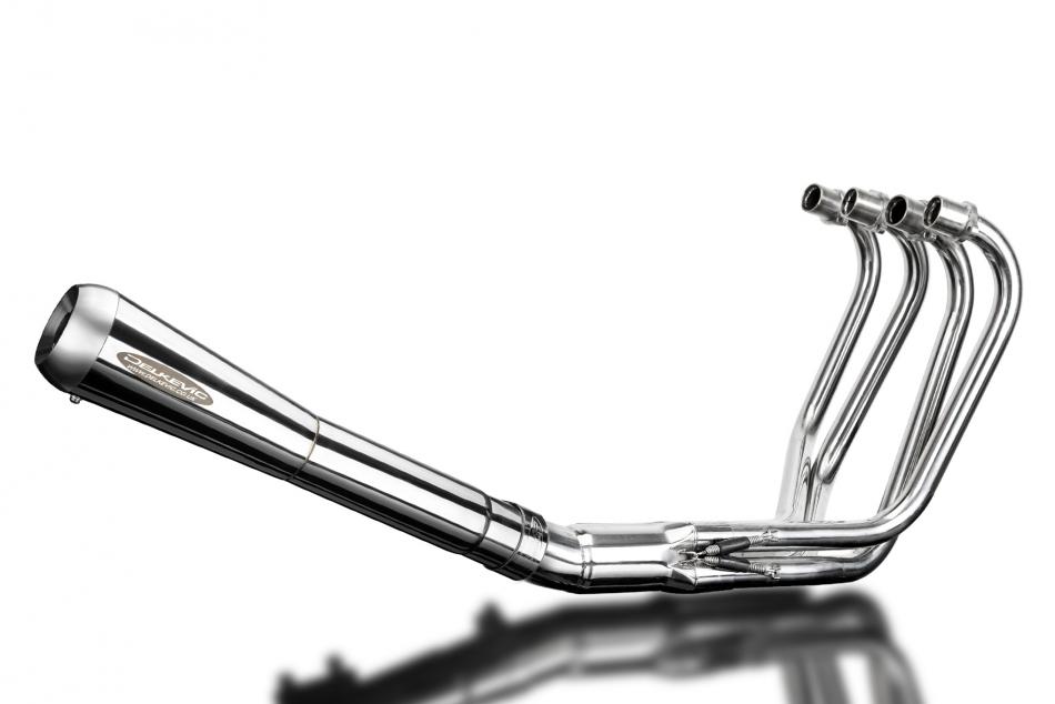 Honda CB550K 1974-1976 Polished Stainless Full Exhaust 4-1 Reverse Cone Silencer