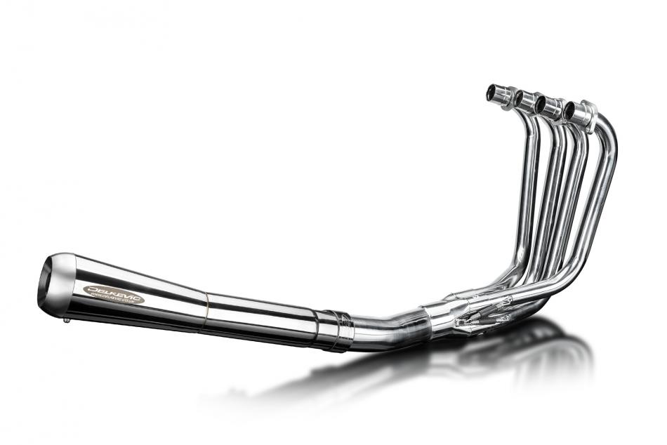 Kawasaki Z750E 1980-1982 Polished Stainless Exhaust 4-1 Reverse Cone Silencer