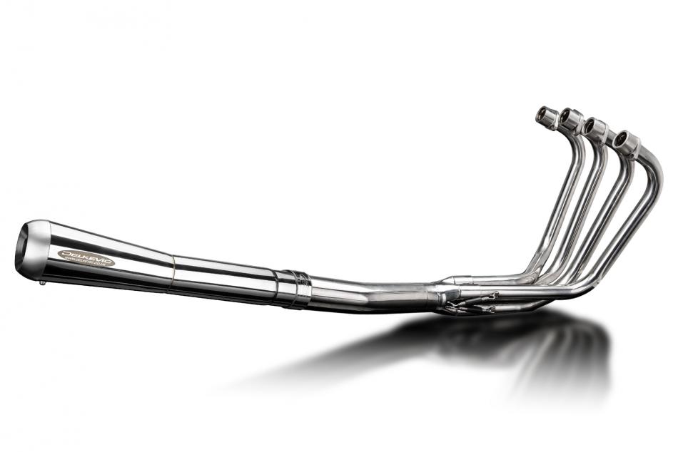 GS750 8v 1977-1979 / COMPLETE 4 into 1 EXHAUST SYSTEM CLASSIC REVERSE-CONE SILENCER 304 STAINLESS ST