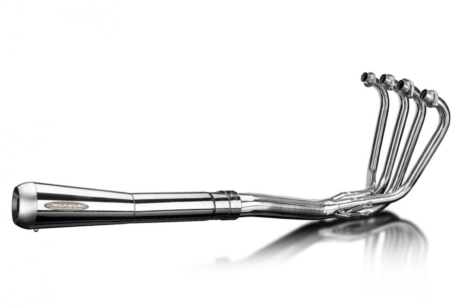 Suzuki GS550 8V 1977-1981 Polished Stainless Exhaust 4-1 Reverse Cone Silencer