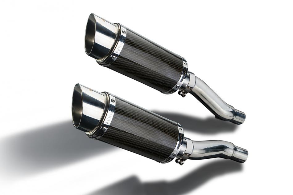 KAWASAKI GPZ500S 1987-2007 200mm ROUND CARBON  SILENCER EXHAUST KIT