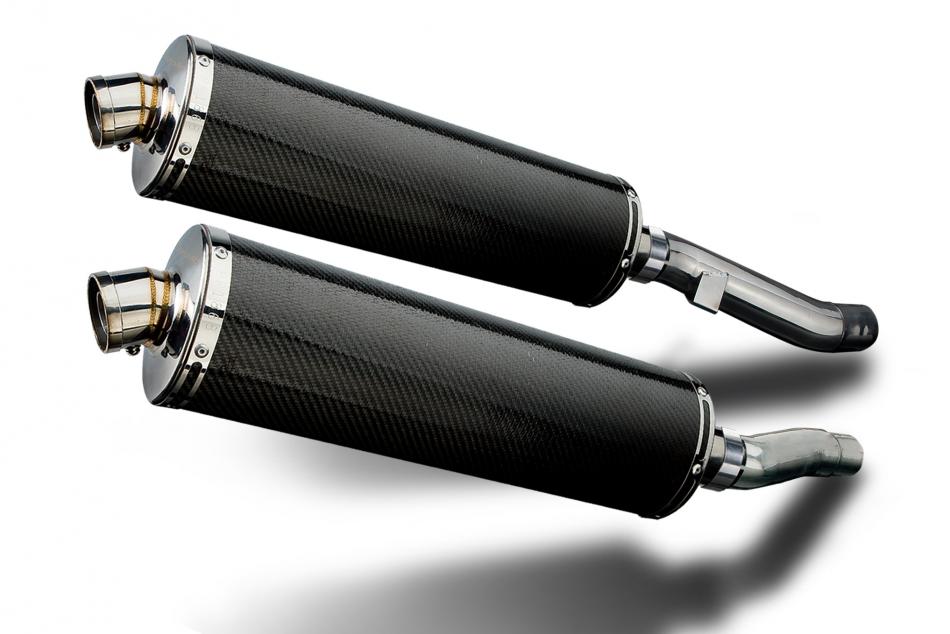 KAWASAKI ZZR400 ZZR600 1990-2009 450mm OVAL CARBON BSAU SILENCER EXHAUST KIT