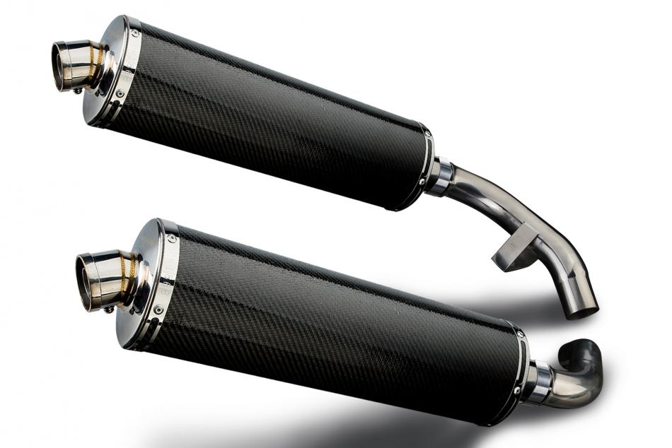 HONDA ST1100 PAN EUROPEAN 1989-2002 450mm OVAL CARBON SILENCER EXHAUST KIT