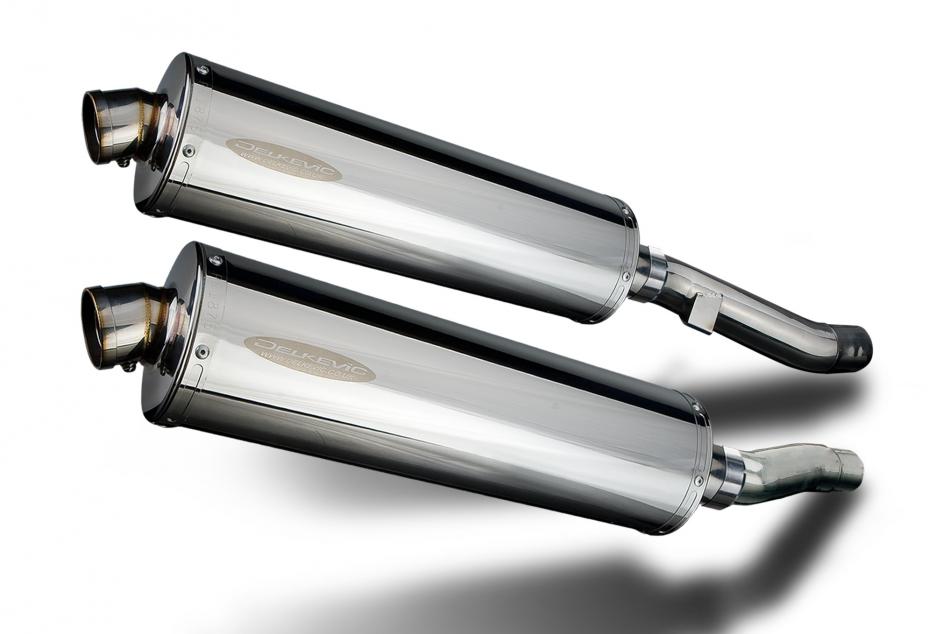 KAWASAKI ZZR400 ZZR600 1990-2009 450mm OVAL STAINLESS BSAU SILENCER EXHAUST KIT