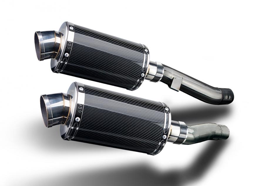 KAWASAKI ZZR400 ZZR600 1990-2009 225mm OVAL CARBON SILENCER EXHAUST KIT
