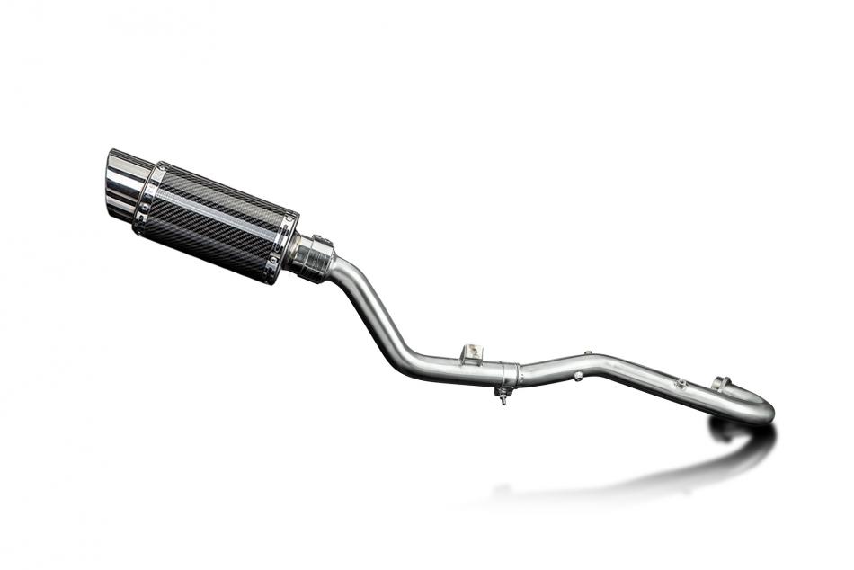 Suzuki DR350 1990-1999 Complete Exhaust 200mm Round Carbon Silencer Can