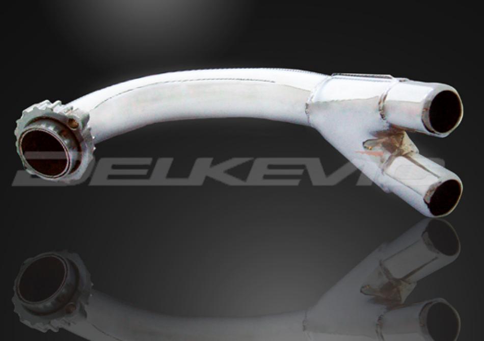 SUZUKI GT750 1975-78 M A B CHROMED MILD STEEL EXHAUST CENTRE DOWNPIPE & COLLAR