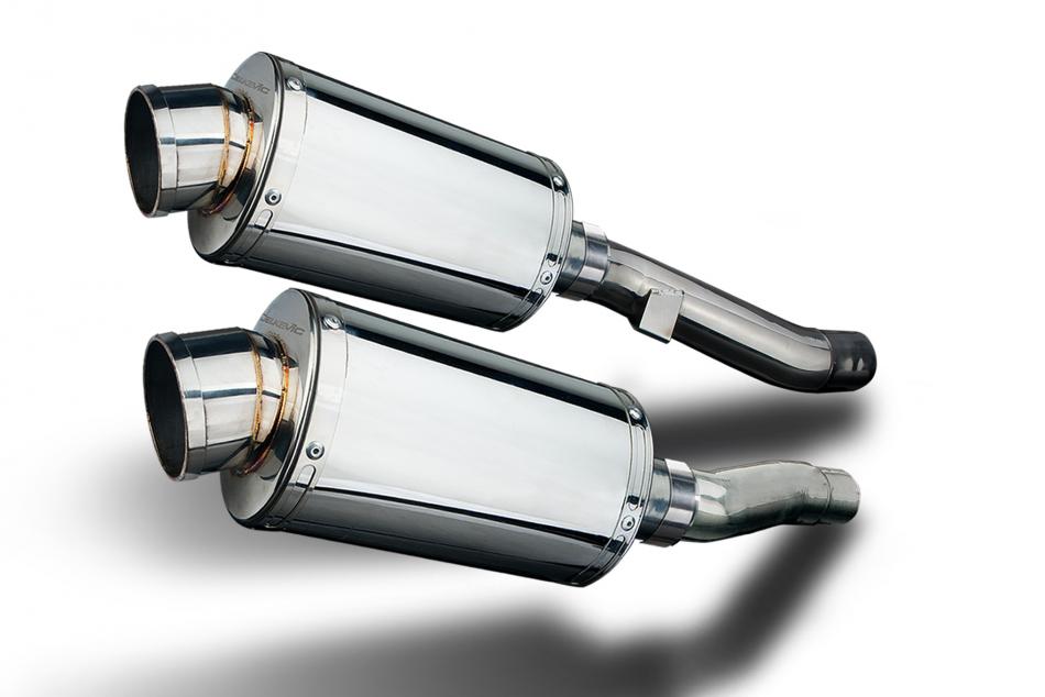 KAWASAKI ZZR400 ZZR600 1990-2009 225mm OVAL STAINLESS SILENCER EXHAUST KIT