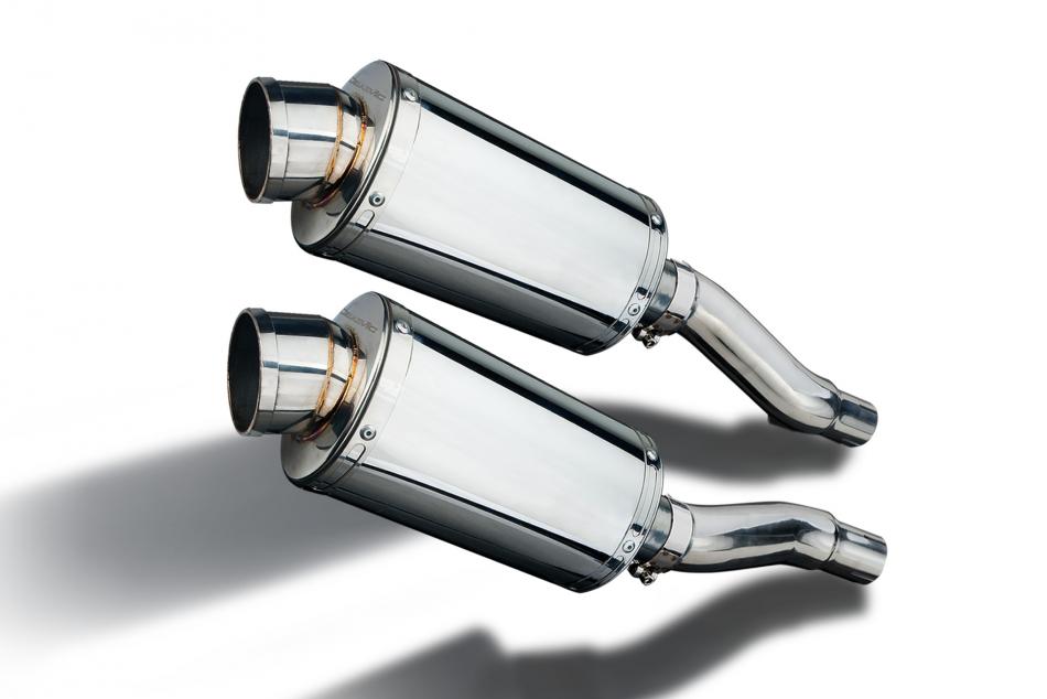 KAWASAKI GPZ500S 1987-2007 225mm OVAL STAINLESS SILENCER EXHAUST KIT