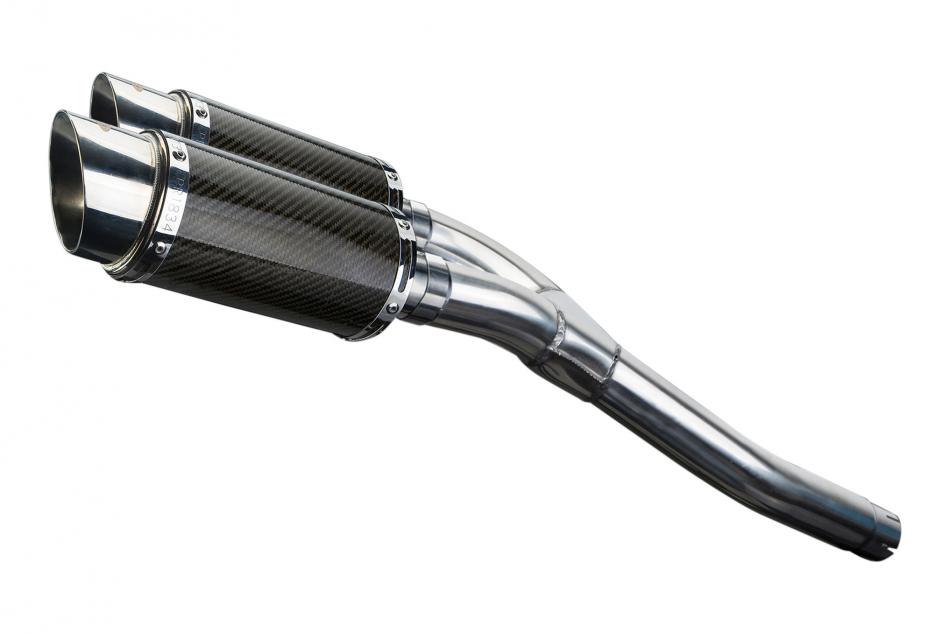 YAMAHA FZ6N FZ6S FAZER 04-10 200mm ROUND CARBON SILENCER EXHAUST KIT