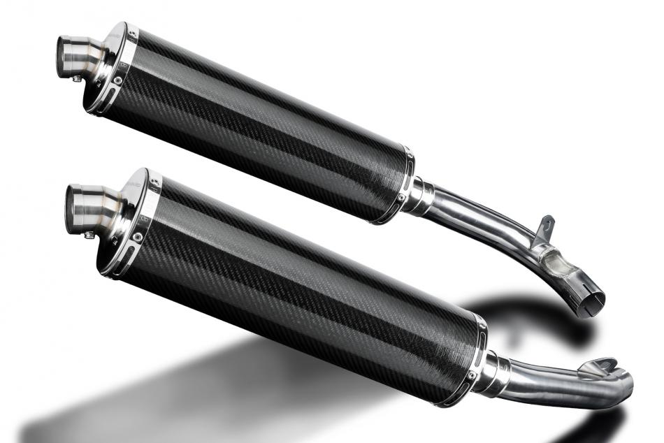 HONDA VTR1000 FIRESTORM 1997-03 450mm OVAL CARBON BSAU SILENCER EXHAUST KIT