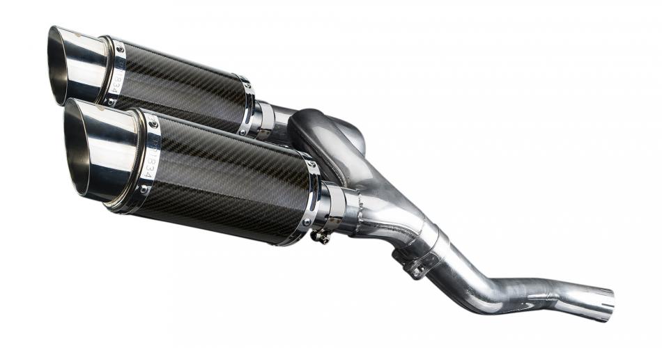 HONDA VFR800 VTEC 2002-2013 200mm ROUND CARBON SILENCER EXHAUST KIT