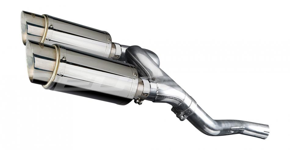 HONDA VFR800 VTEC 2002-2013 200mm ROUND STAINLESS SILENCER EXHAUST KIT