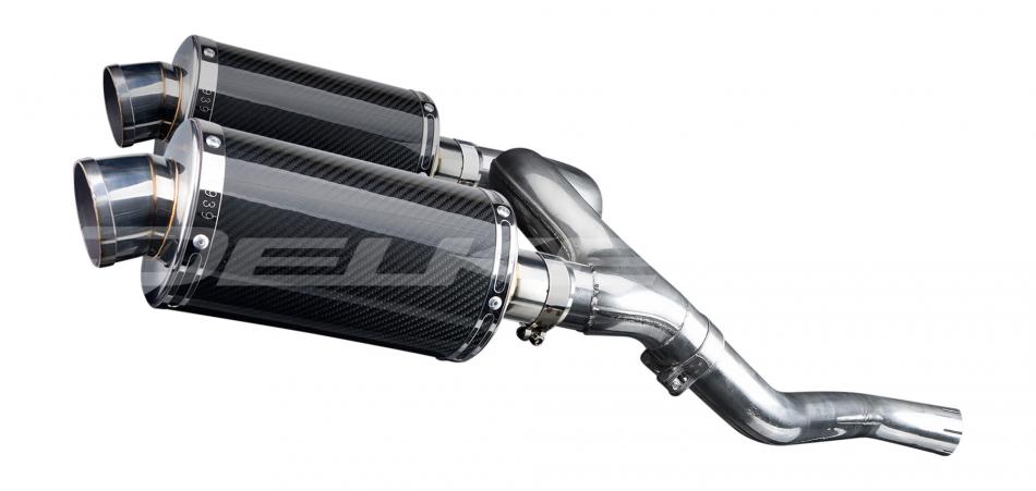 HONDA VFR800 VTEC 2002-2013 225mm OVAL CARBON SILENCER EXHAUST KIT