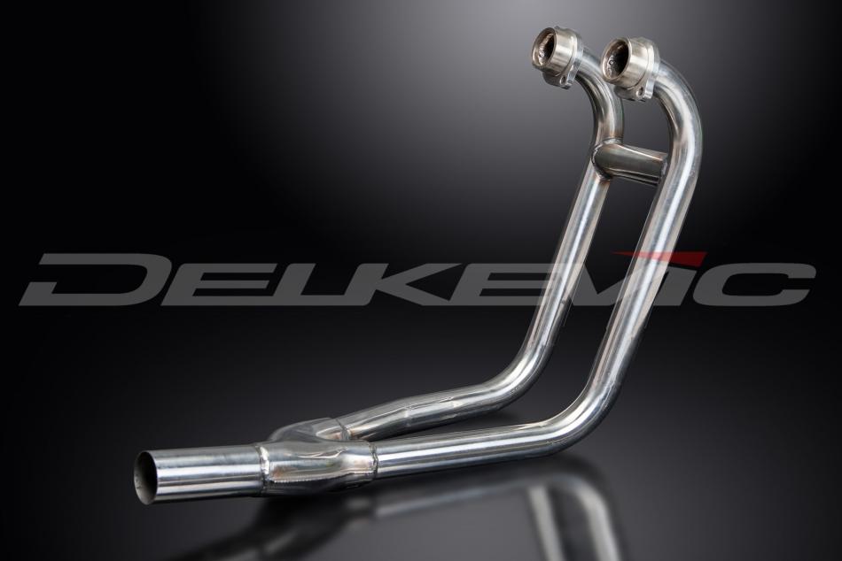 SUZUKI GS500E/F 89-09 STAINLESS STEEL 2-1 EXHAUST DOWNPIPES OEM COMPATIBLE