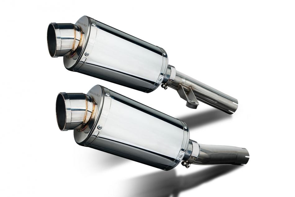 KAWASAKI ZZR1200 NINJA 2002-2005 225mm OVAL STAINLESS SILENCER EXHAUST KIT