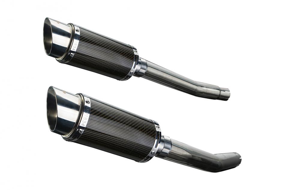 SUZUKI GSX1300R HAYABUSA 2008-2020 200mm ROUND CARBON EXHAUST SILENCER KIT