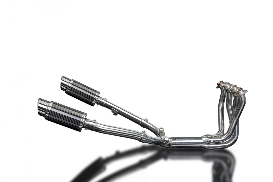 CBR1100XX BLACKBIRD 1996-2009 / MINI 200mm (8 inch) CARBON FIBRE ROUND SILENCERS 4-2 COMPLETE SYSTEM