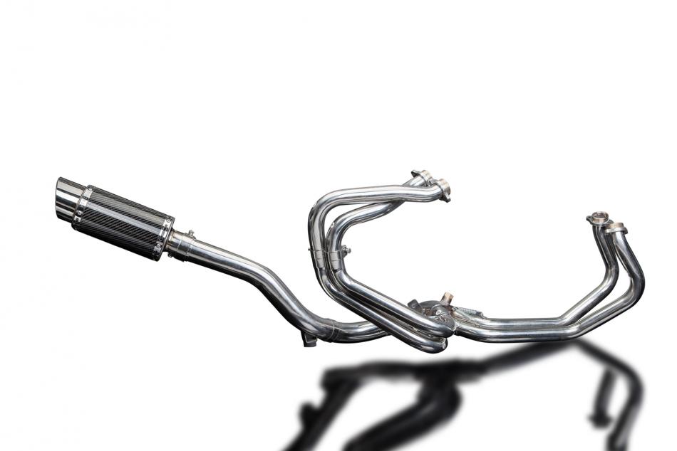 VFR800Fi 1997-2002 / MINI 200mm (8 inch) CARBON FIBRE ROUND HI-LEVEL SILENCER 4-1 COMPLETE SYSTEM