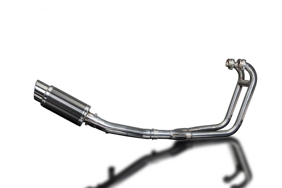 SUZUKI GS500 E/F 1989-2009 FULL 2-1 EXHAUST SYSTEM 200mm CARBON ROUND SILENCER