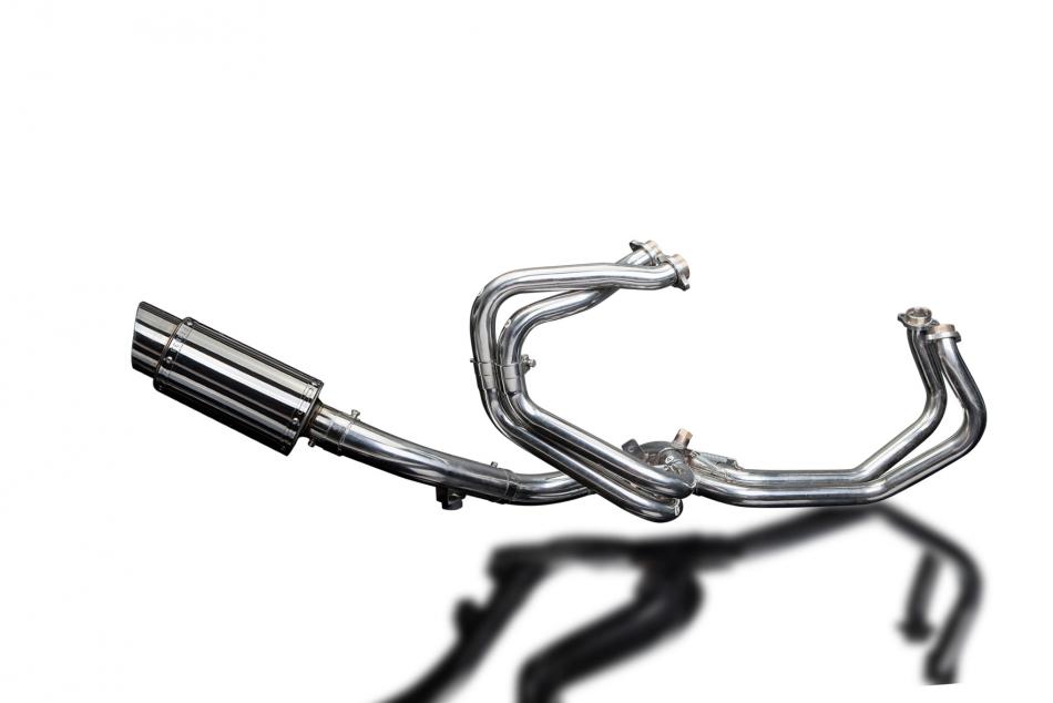 HONDA VFR800Fi 98-01 FULL EXHAUST SYSTEM 200mm STAINLESS ROUND SILENCER