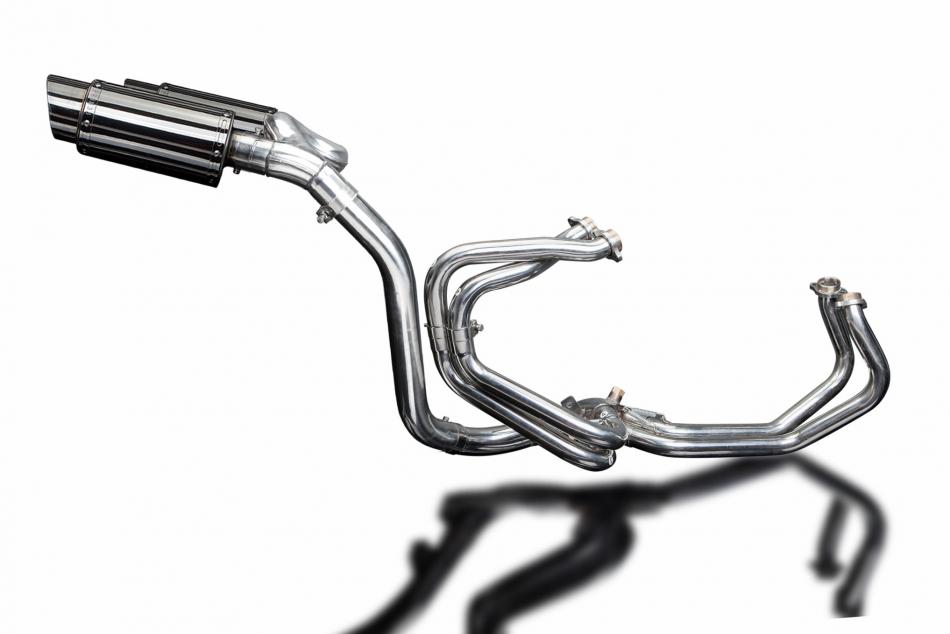 HONDA VFR800 VTEC 2002-13 EXHAUST SYSTEM 200mm STAINLESS ROUND SILENCERS