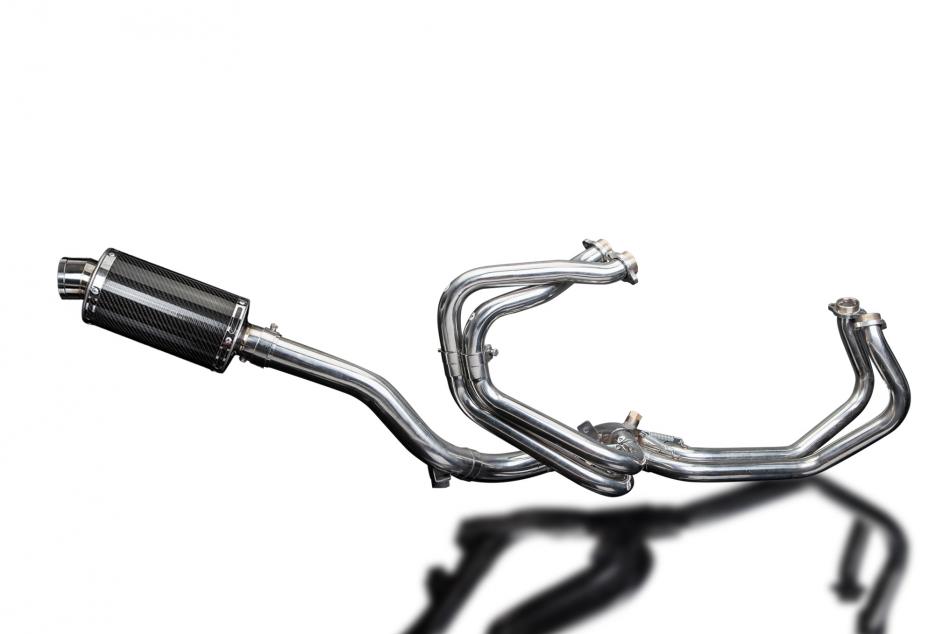 VFR800Fi 1897-2002 / DS70 OVAL 225mm (9 inch) CARBON FIBRE HI-LEVEL SILENCER 4-1 COMPLETE SYSTEM