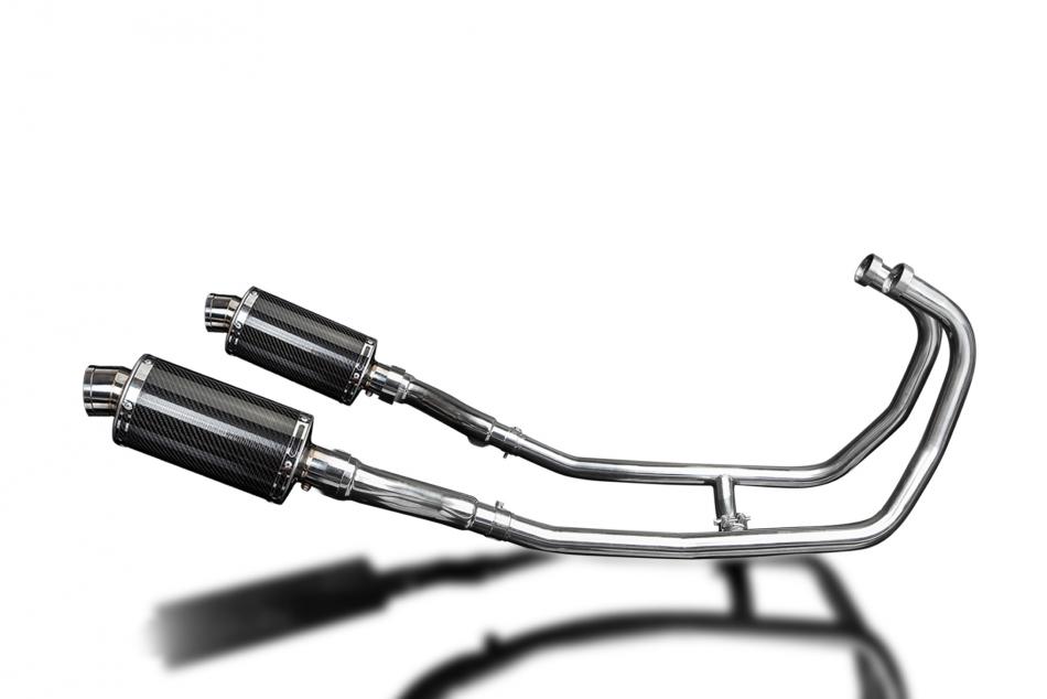 KAWASAKI GPZ500S  FULL 2-2 EXHAUST SYSTEM 225mm CARBON OVAL SILENCERS