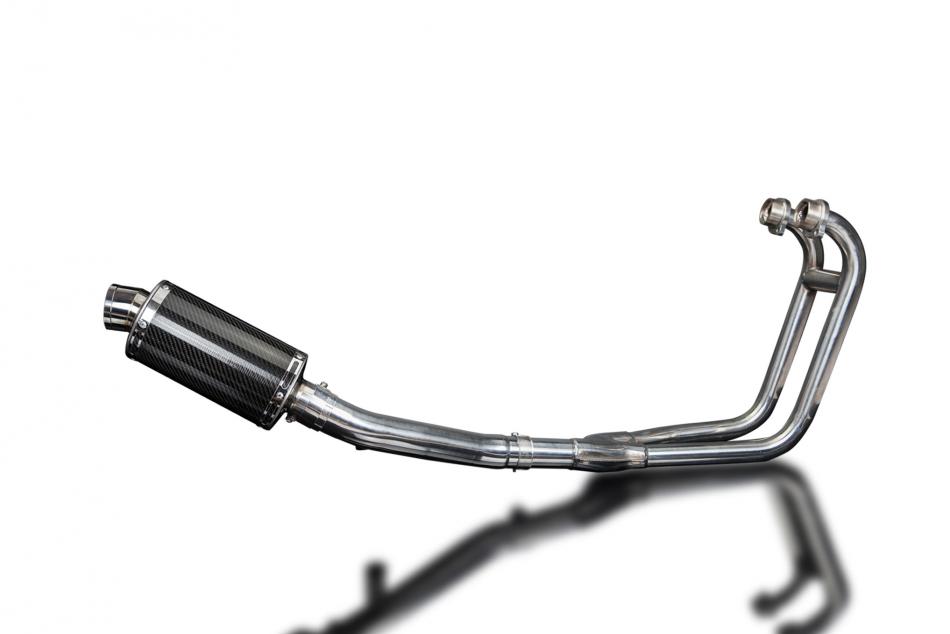 SUZUKI GS500 E/F 1989-2009 FULL 2-1 EXHAUST SYSTEM 225mm CARBON OVAL SILENCER