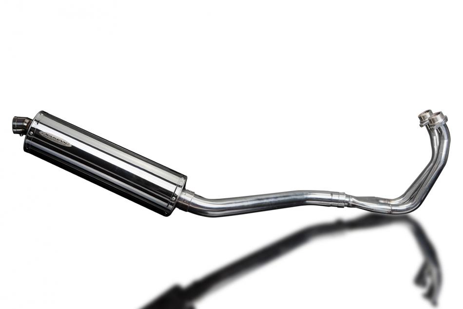 YAMAHA TDM850 91-01 FULL EXHAUST SYSTEM 450mm STAINLESS OVAL BSAU SILENCER