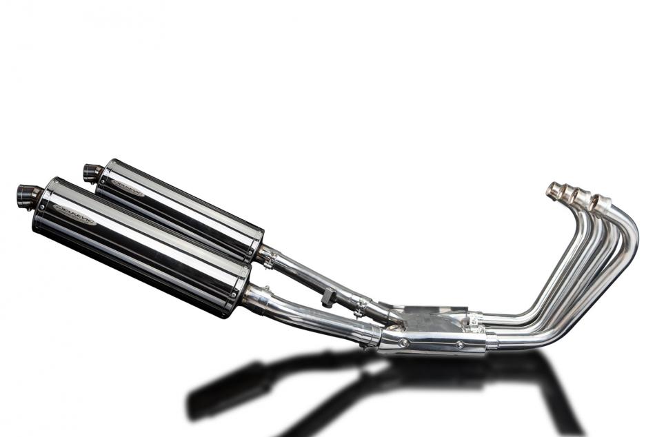 YAMAHA XJR1200 FULL 4-2 EXHAUST SYSTEM 450mm STAINLESS OVAL BSAU SILENCERS