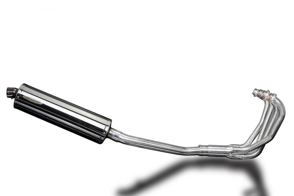 SUZUKI GSX750F SPORTS 98-06 FULL EXHAUST SYSTEM 450mm STAINLESS OVAL SILENCER