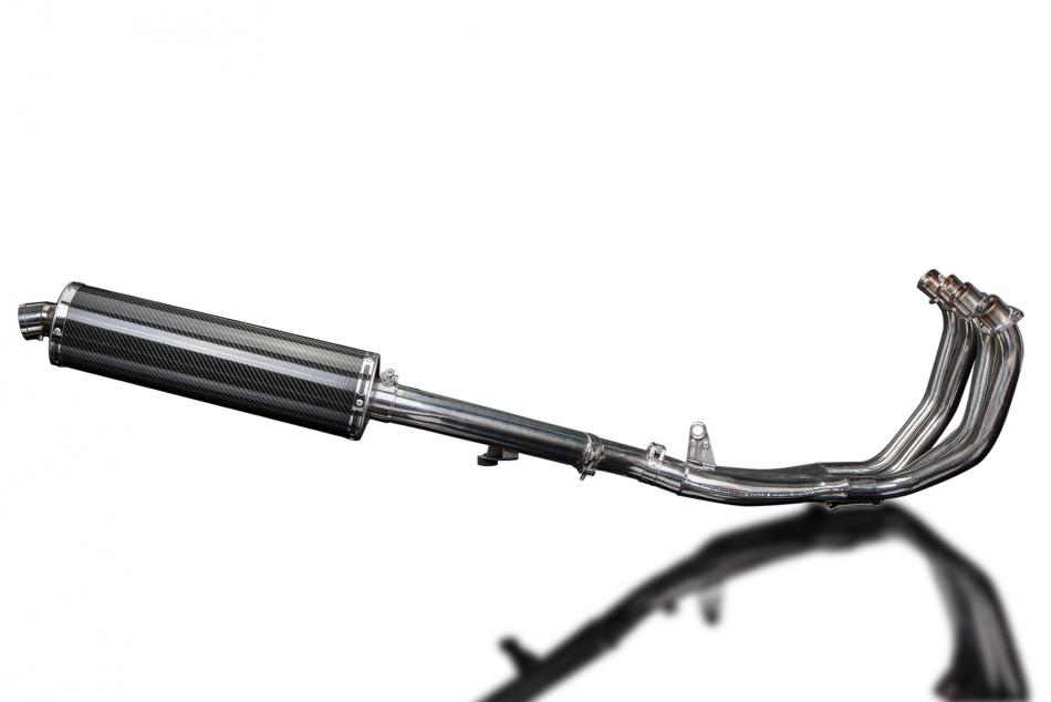 HONDA CBR600F 99-00 FULL 4-1 EXHAUST SYSTEM 450mm CARBON OVAL BSAU SILENCER