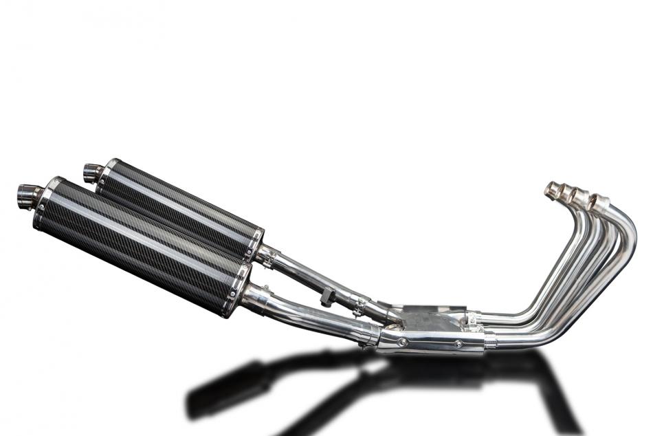 YAMAHA XJR1200 FULL 4-2 EXHAUST SYSTEM 450mm CARBON OVAL BSAU SILENCERS