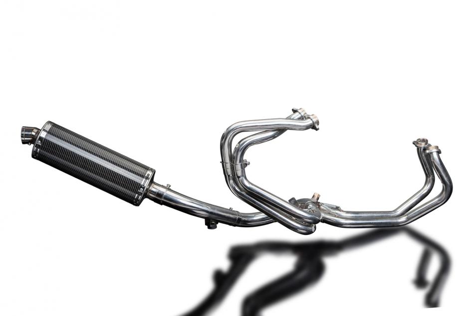 HONDA VFR800Fi 98-01 FULL EXHAUST SYSTEM 350mm CARBON OVAL BSAU SILENCER