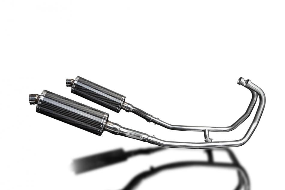 KAWASAKI GPZ500S  FULL 2-2 EXHAUST SYSTEM 350mm CARBON OVAL BSAU SILENCERS