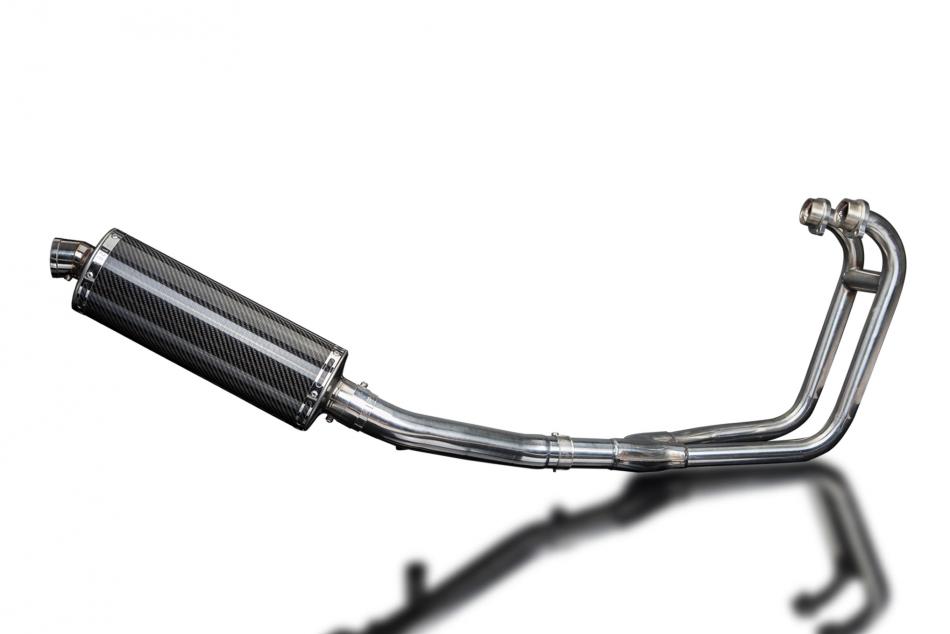 SUZUKI GS500 E/F 1989-2009 FULL 2-1 EXHAUST SYSTEM 350mm CARBON OVAL SILENCER