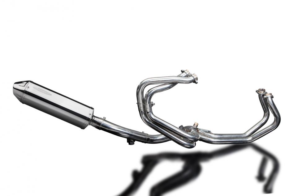 HONDA VFR800Fi 98-01 FULL EXHAUST SYSTEM 320mm STAINLESS TRI BSAU SILENCER