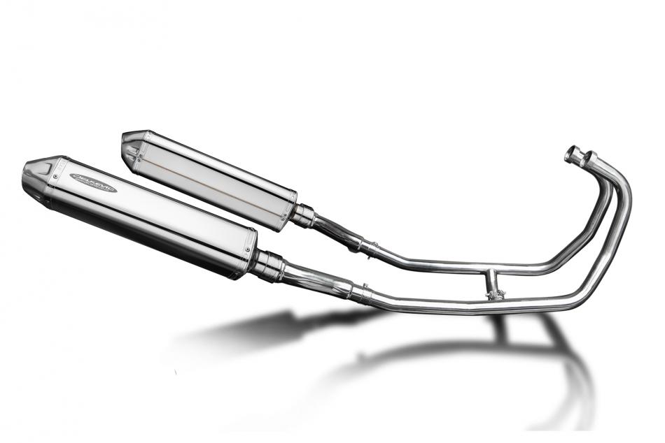Kawasaki GPZ500S EX500 87-07 Full Exhaust 2-2 420mm Tri-Oval Stainless Silencers
