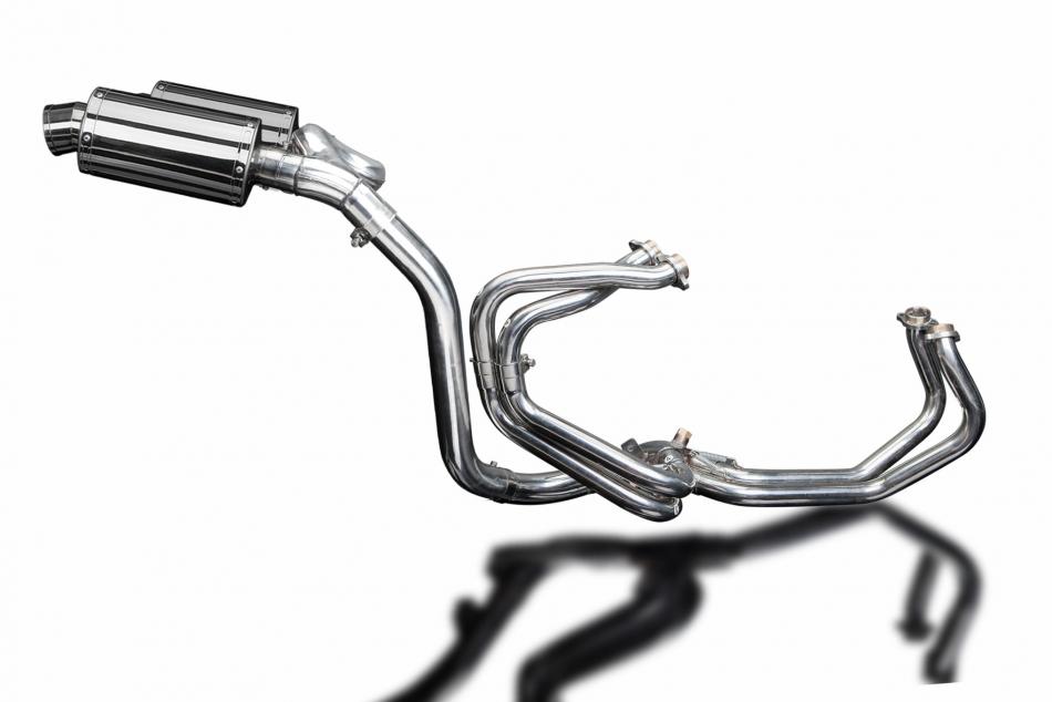 HONDA VFR800 VTEC 2002-13 EXHAUST SYSTEM 225mm STAINLESS OVAL SILENCERS