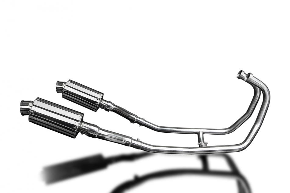 KAWASAKI GPZ500S  FULL 2-2 EXHAUST SYSTEM 225mm STAINLESS OVAL SILENCERS