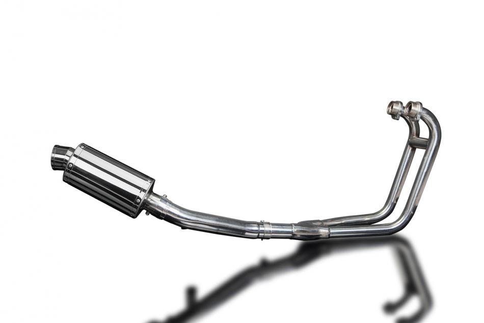 SUZUKI GS500 E/F 1989-2009 FULL 2-1 EXHAUST SYSTEM 225mm STAINLESS OVAL SILENCER