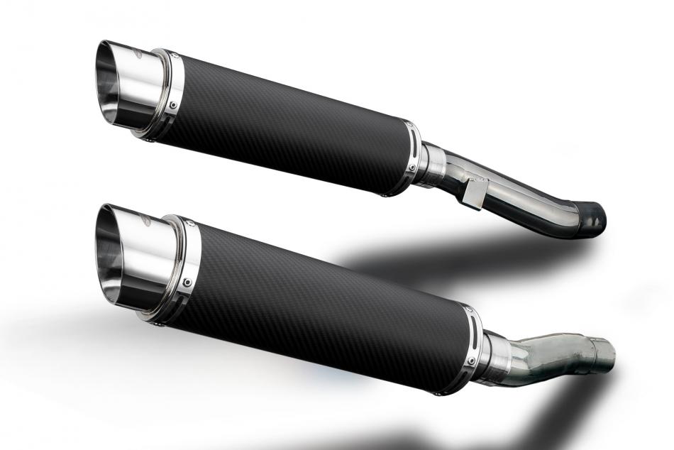 KAWASAKI ZZR400 ZZR600 1990-2009 350mm ROUND CARBON BSAU SILENCER EXHAUST KIT