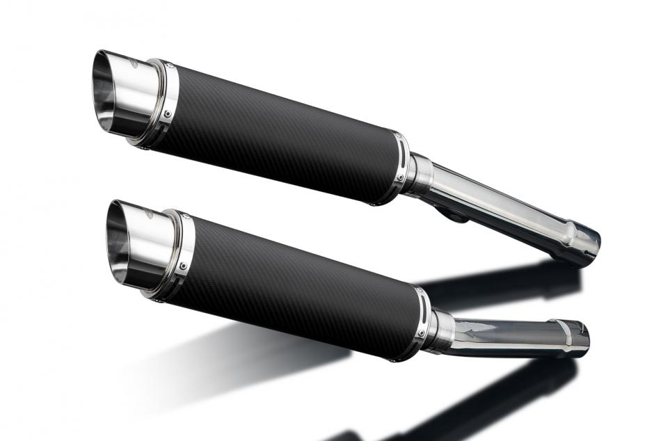 HONDA CBR1100XX BLACKBIRD 1996-2009 350mm ROUND CARBON BSAU SILENCER EXHAUST KIT